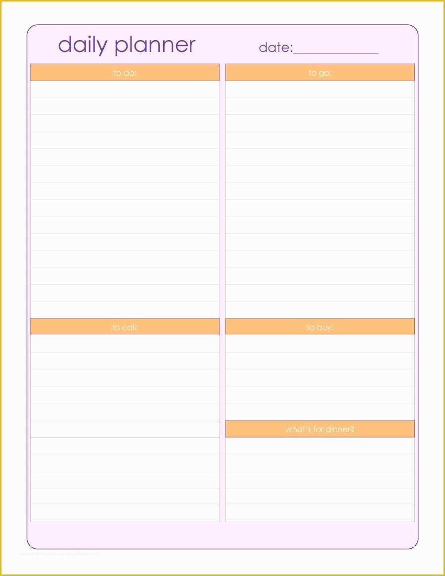 Free Weekly Agenda Templates Of Printable Planner Templates