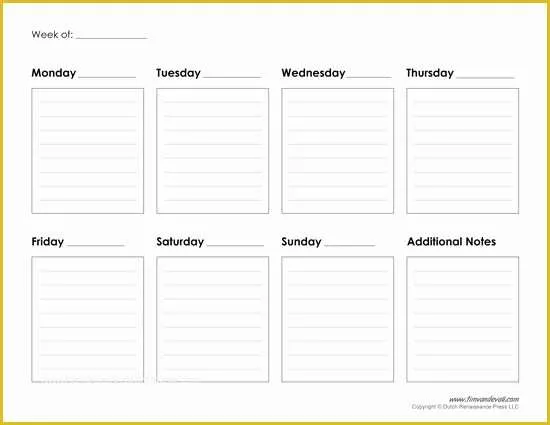 Free Weekly Agenda Templates Of Weekly Calendar Template Improve Your Productivity