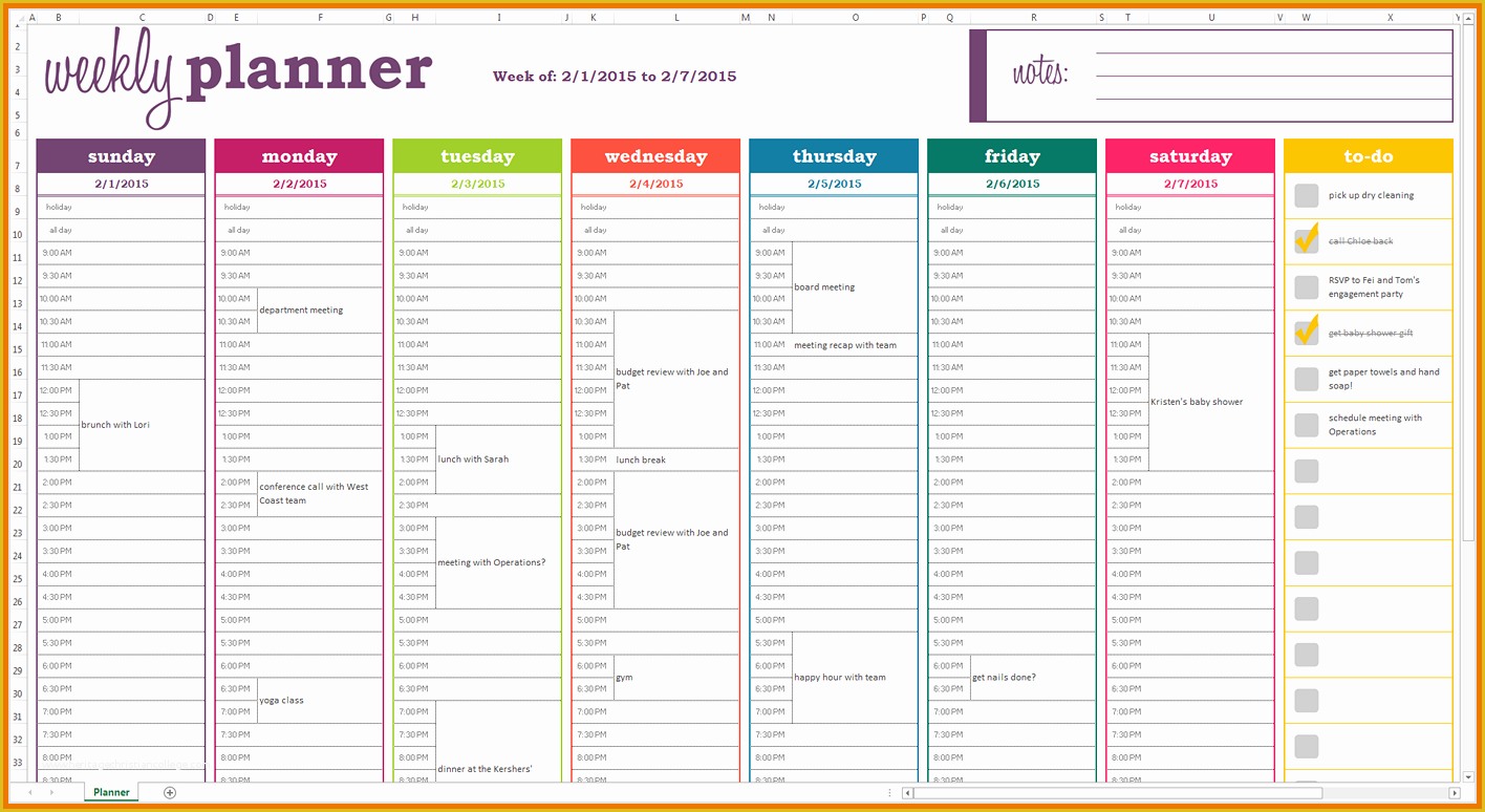 Free Weekly Agenda Templates Of Weekly Meal Planner Template Excel Templates Data