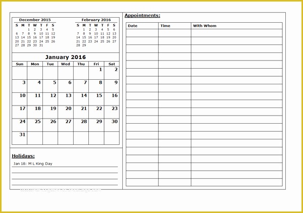 Free Weekly Appointment Calendar Template Of 2016 Three Month Appointment Calendar Template Free