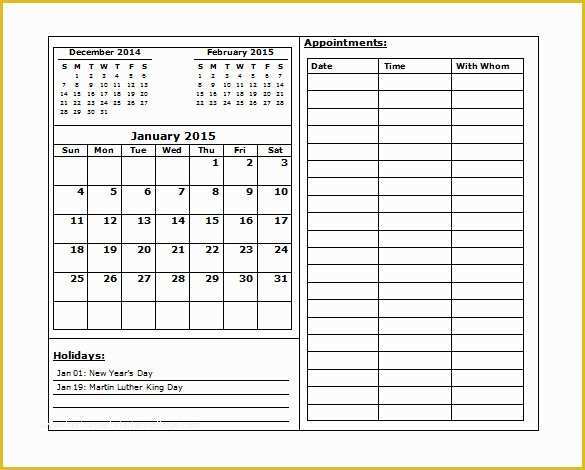 Free Weekly Appointment Calendar Template Of Appointment Book Templates ...