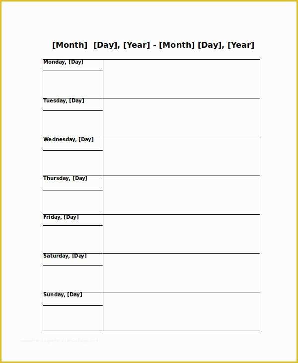 Free Weekly Appointment Calendar Template Of Blank Weekly Calendar 9 Free Pdf Word Documents