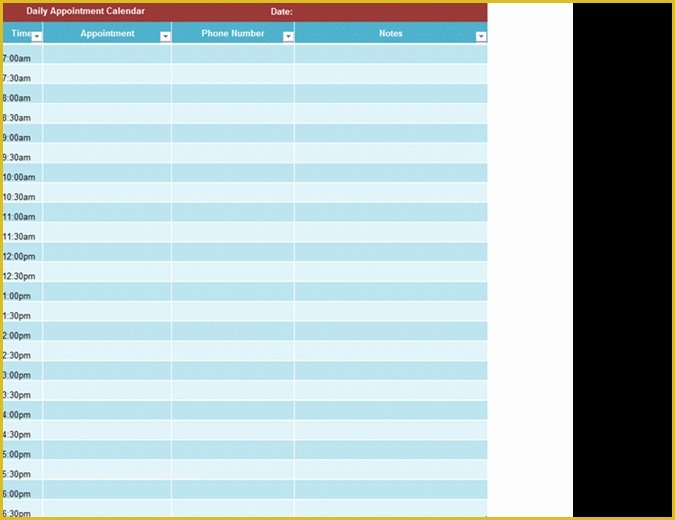 Free Weekly Appointment Calendar Template Of Daily Appointment Calendar