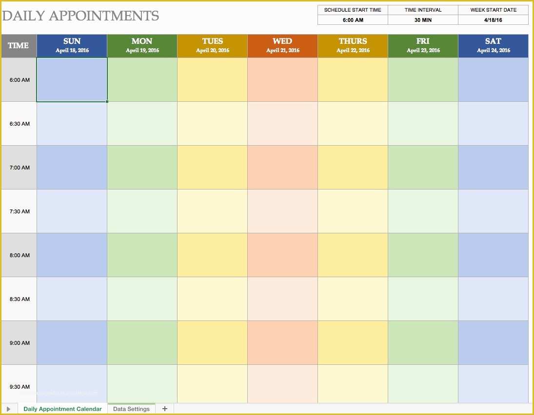 Free Weekly Appointment Calendar Template Of Free Excel Calendar Templates