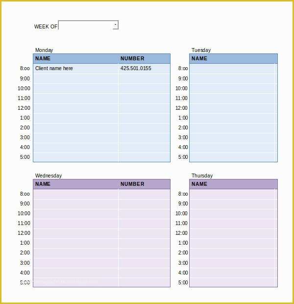 46 Free Weekly Appointment Calendar Template