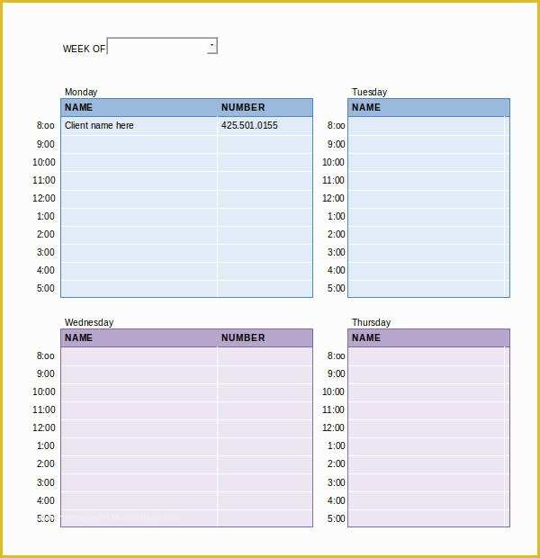 46 Free Weekly Appointment Calendar Template