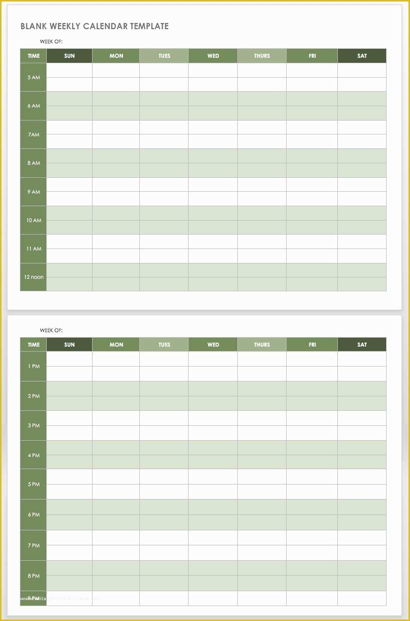 Free Weekly Calendar Template Of 15 Free Weekly Calendar Templates