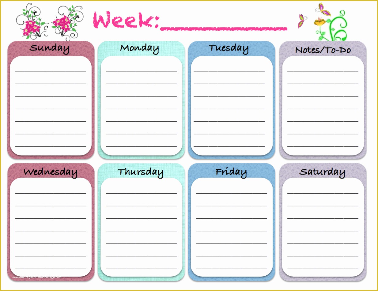 Free Weekly Calendar Template Of 5 Free Printable Weekly Calendars Bookletemplate