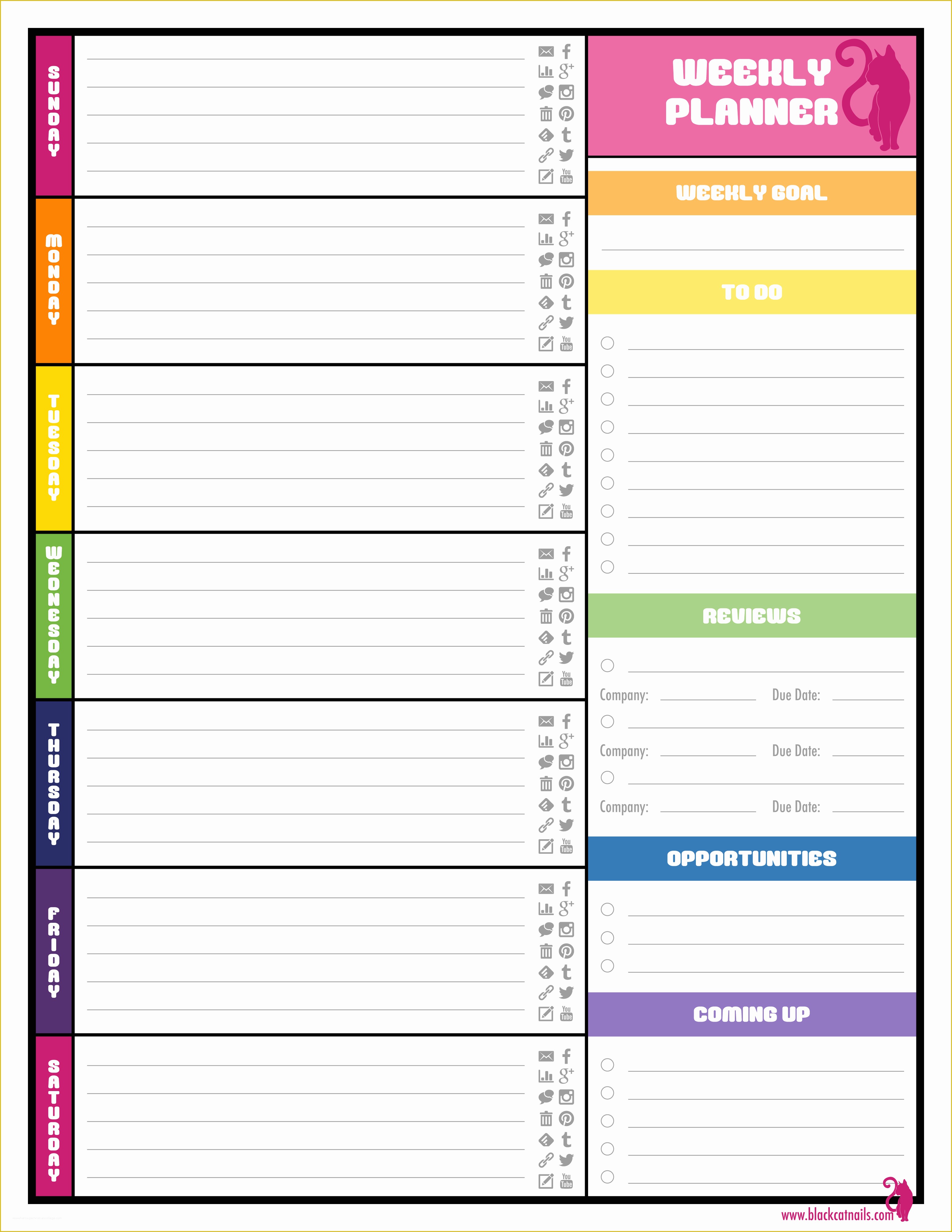 Free Weekly Calendar Template Of 9 Best Of Weekly Planner Printable Pdf Weekly