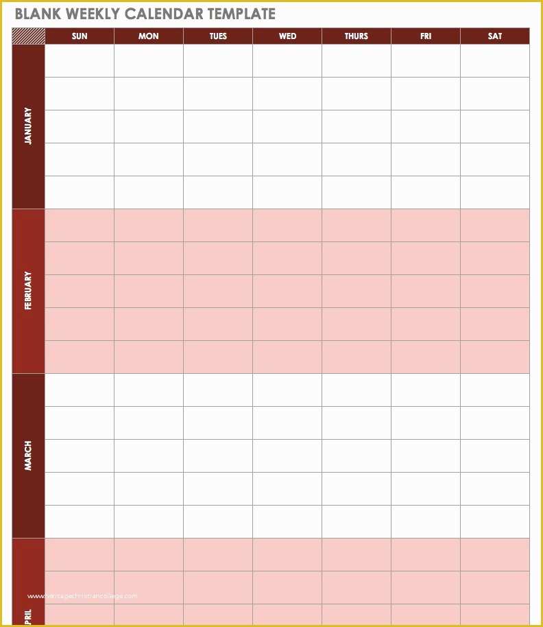 Free Weekly Calendar Template Of Free Excel Calendar Templates
