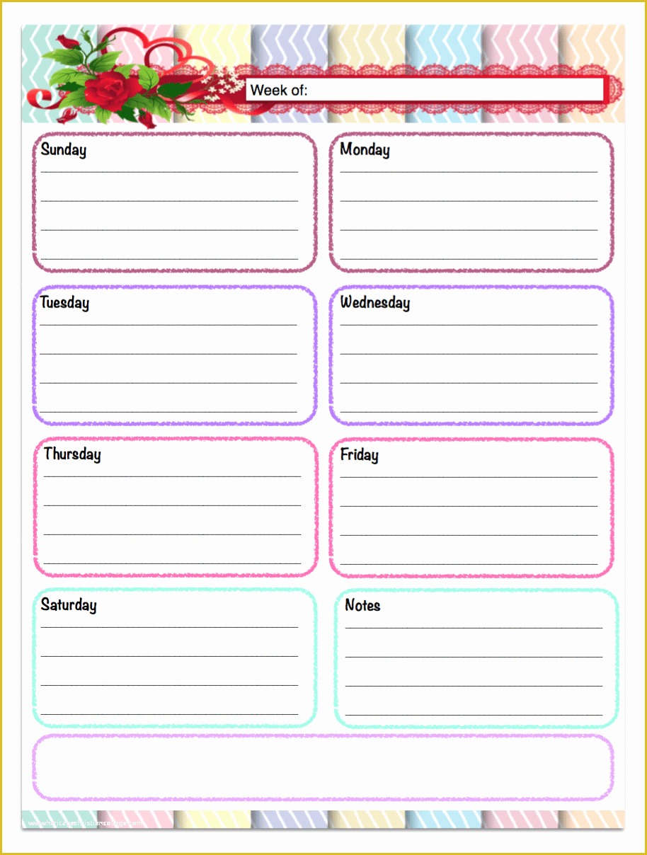 Free Weekly Calendar Template Of Free Printable Weekly Planners 5