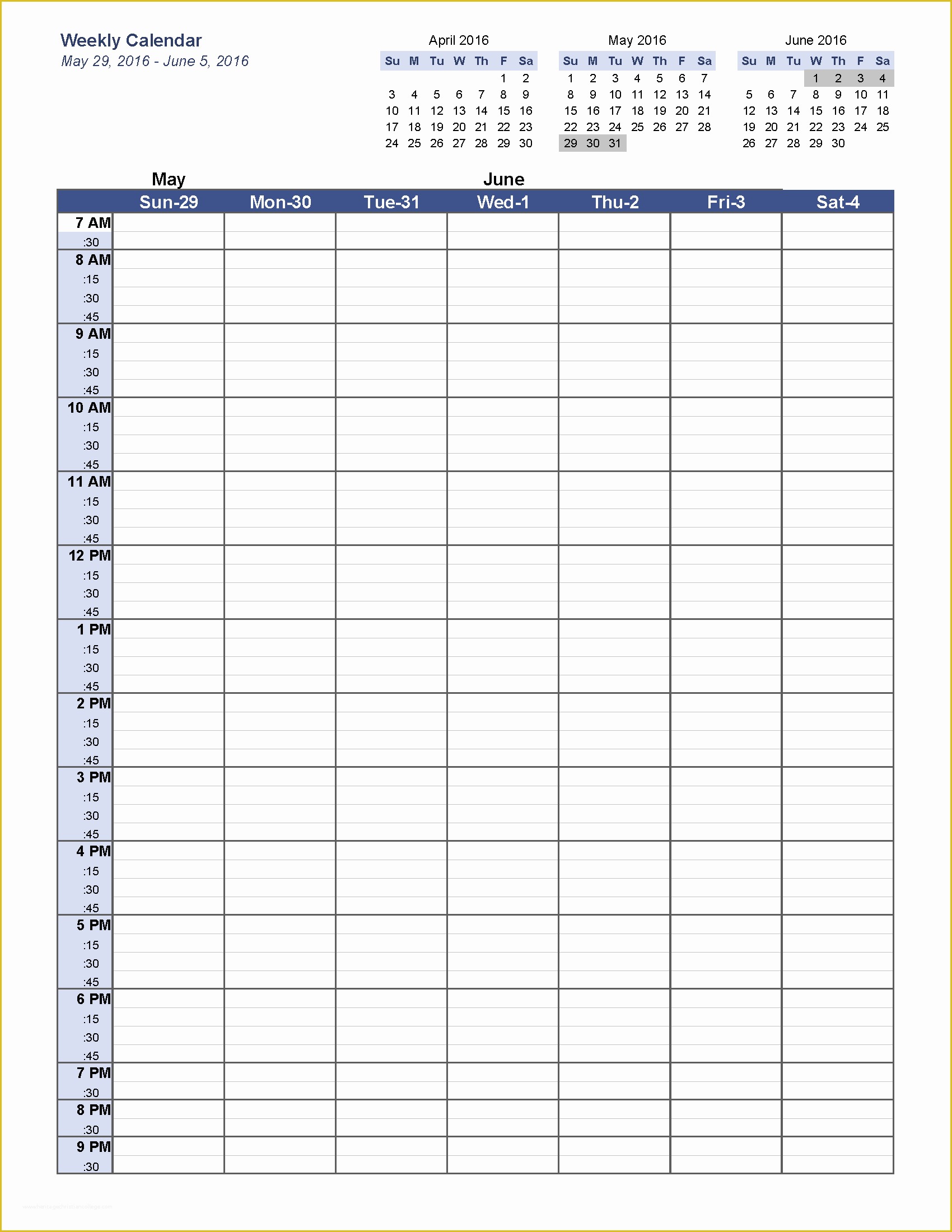 Free Weekly Calendar Template Of May 2016 Weekly Printable Calendar