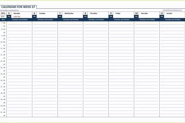 Free Weekly Calendar Template Of Weekly Calendar Excel