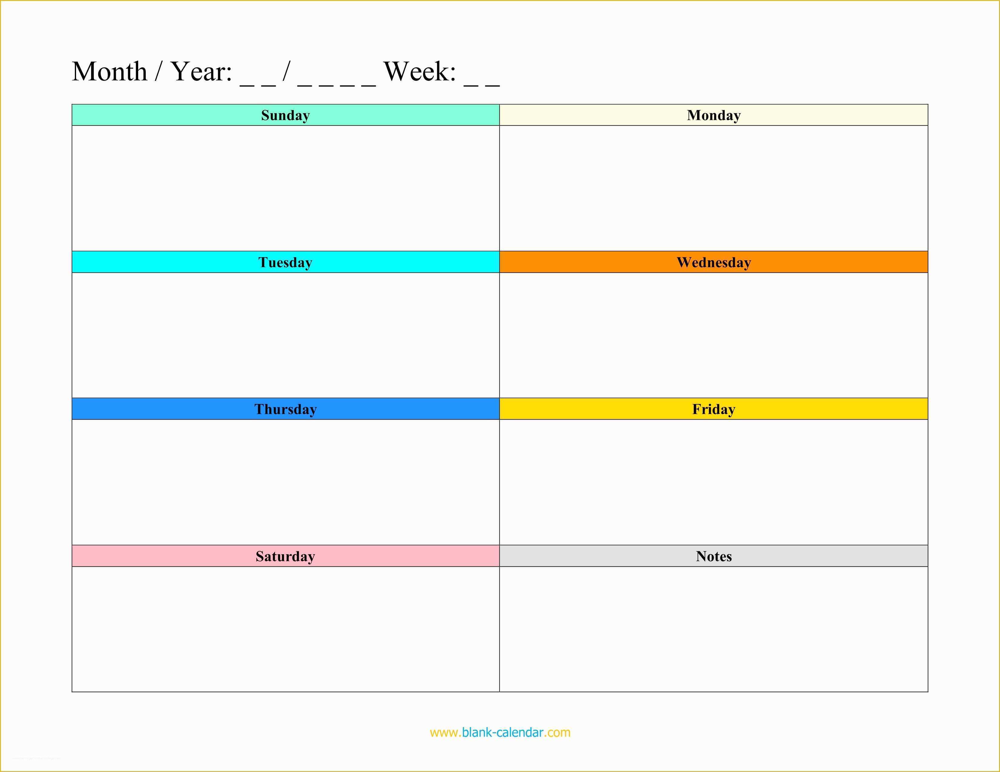 Free Weekly Calendar Template Of Weekly Schedule Planner Templates Word Excel Pdf