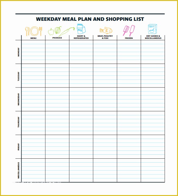 Free Weekly Meal Planner Template Of 14 Meal Planning Template
