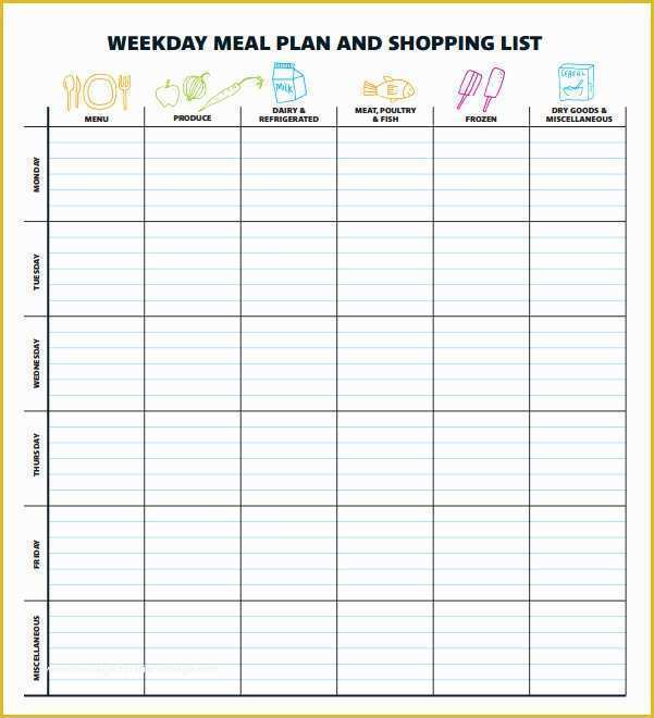 Free Weekly Meal Planner Template Of 18 Meal Planning Templates Pdf Excel Word