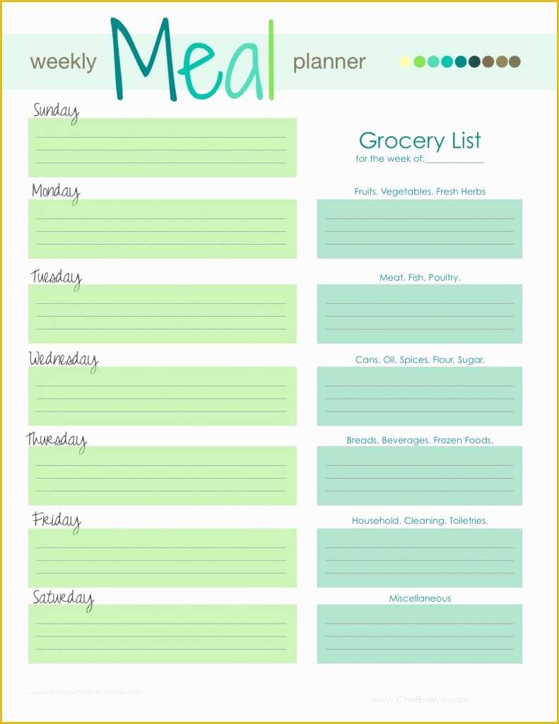 Free Weekly Meal Planner Template Of 28 Free Printable Grocery List Templates