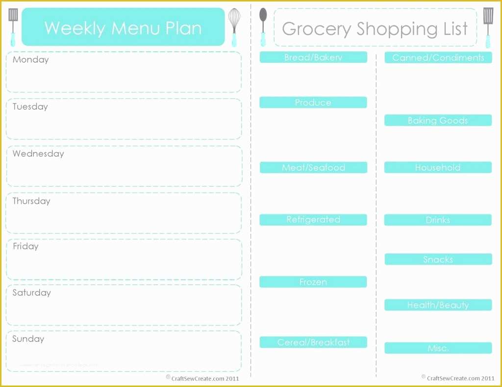 Free Weekly Meal Planner Template Of 28 Free Printable Grocery List Templates