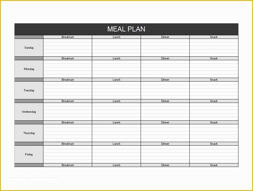 Free Weekly Meal Planner Template Of 40 Weekly Meal Planning Templates ...