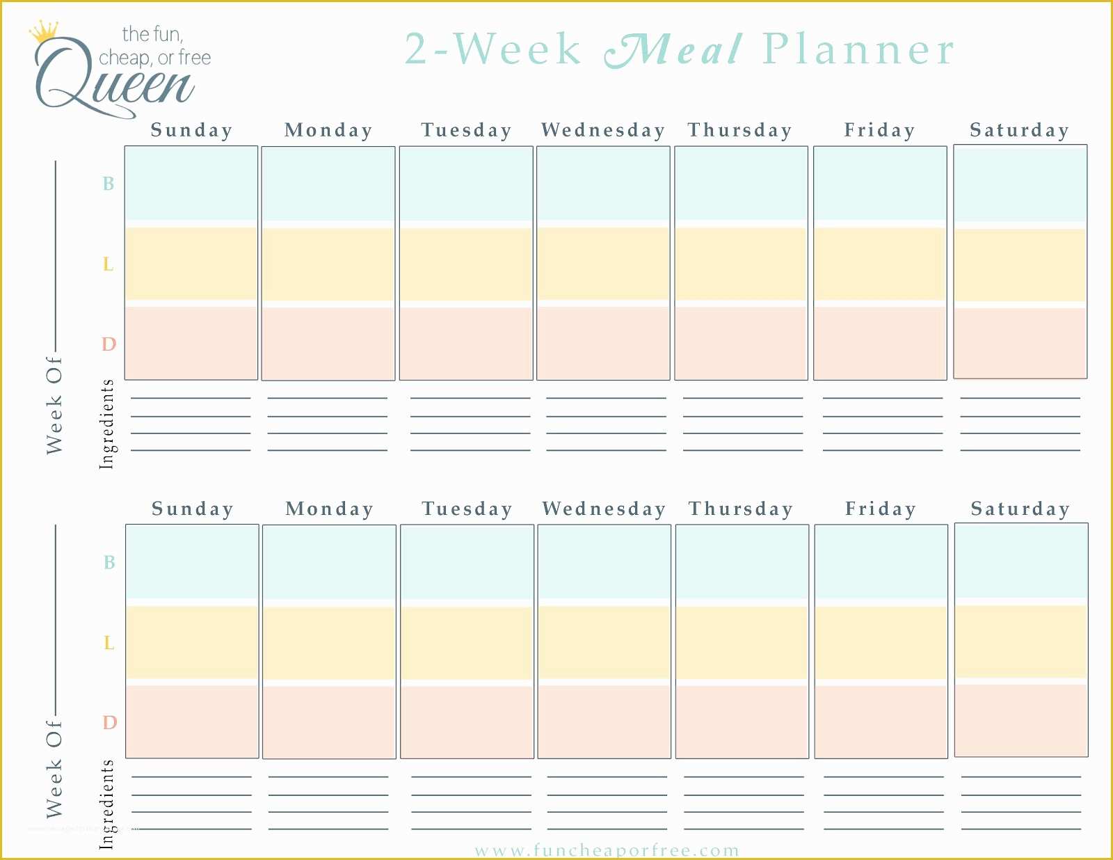 Free Weekly Meal Planner Template Of Free Menu Planner Template Portablegasgrillweber