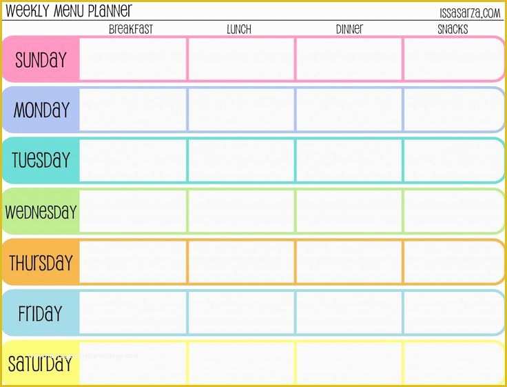 Free Weekly Meal Planner Template Of Free Printable Weekly Calendar Templates