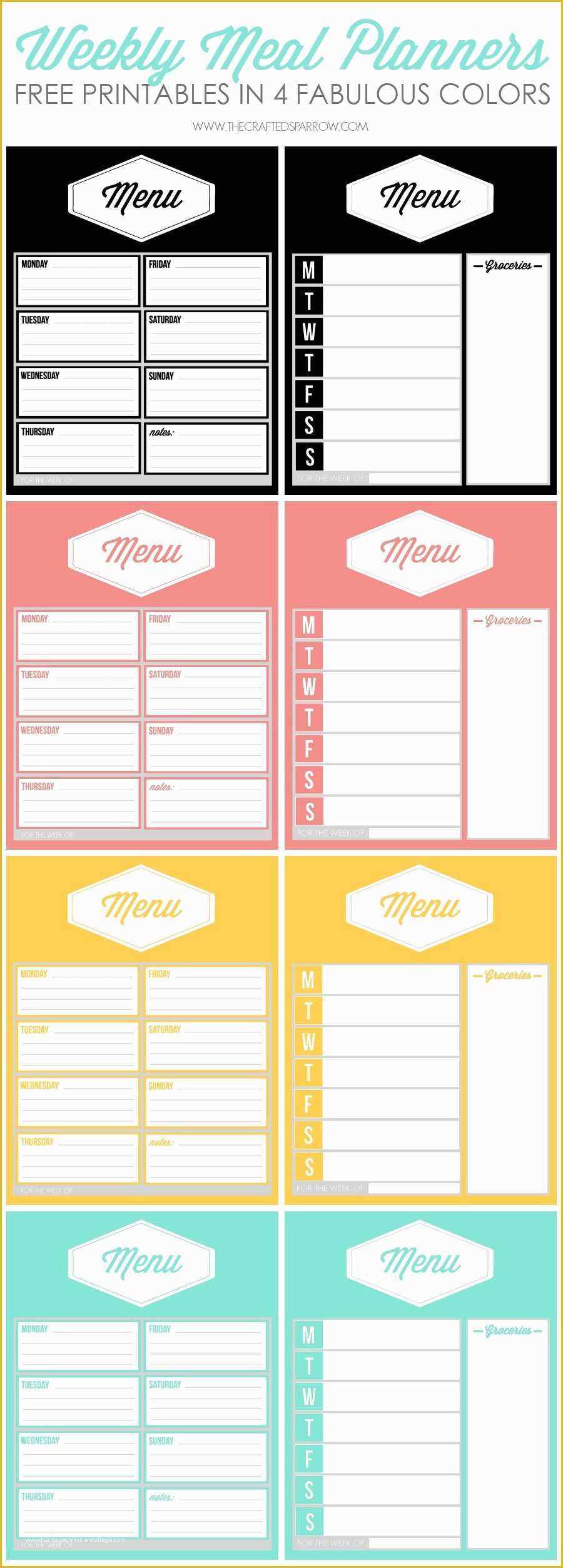 Free Weekly Meal Planner Template Of Free Printable Weekly Meal Planners