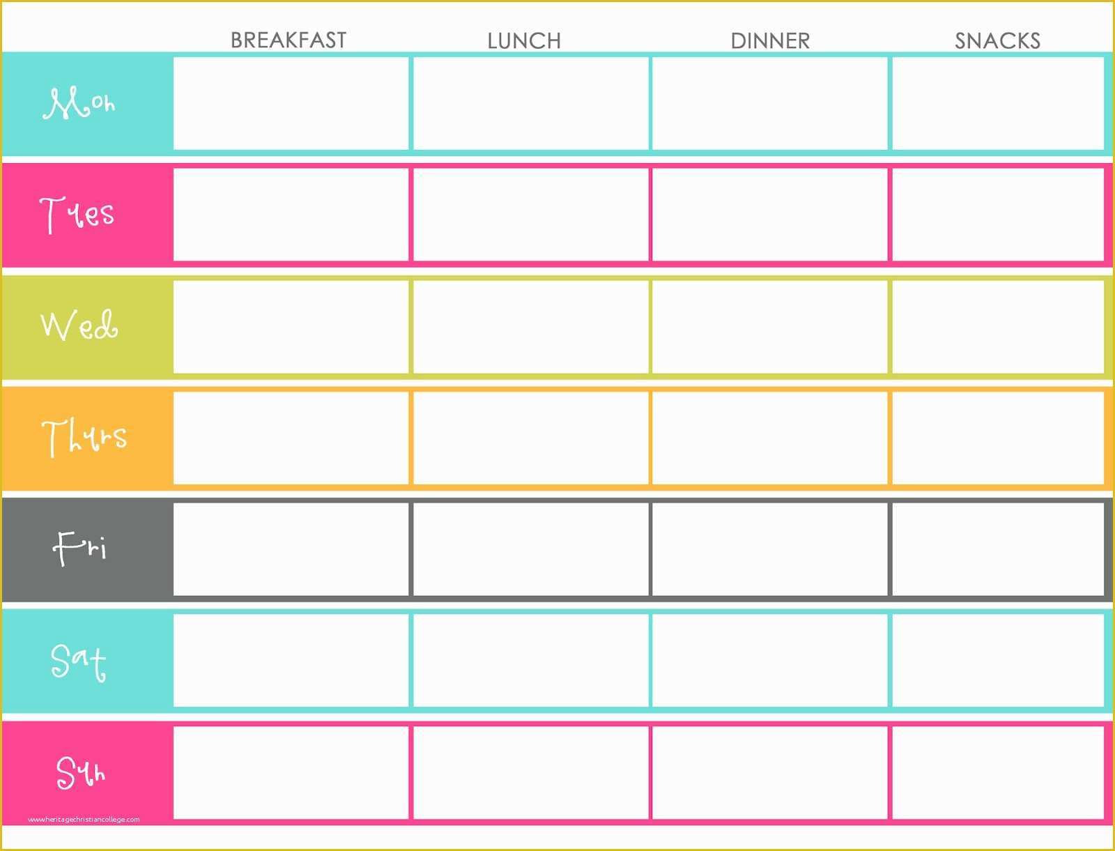 Free Weekly Meal Planner Template Of Little Housewife Meal Planning