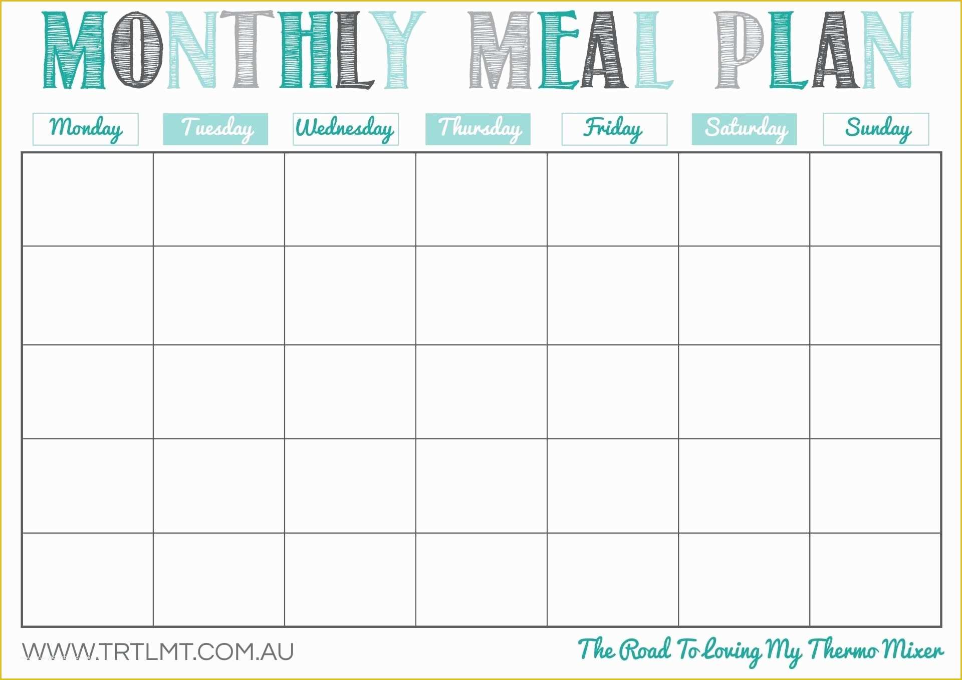 Free Weekly Meal Planner Template Of Monthly Meal Plan Template Printable Undated so You Can