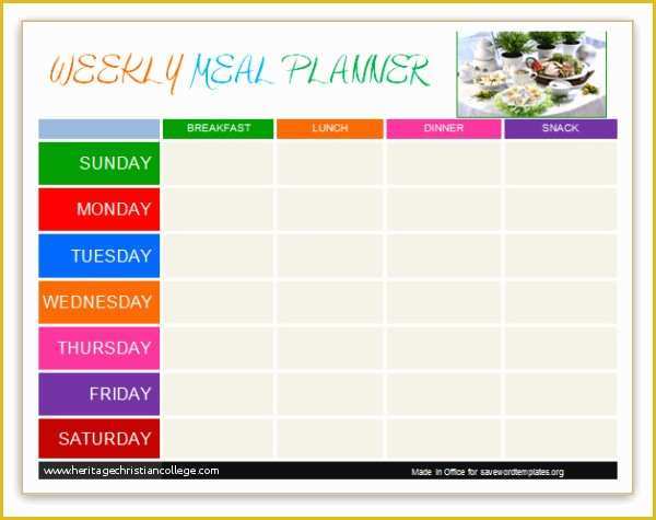 Free Weekly Meal Planner Template Of Pin Word Templates Daily Planner Templates