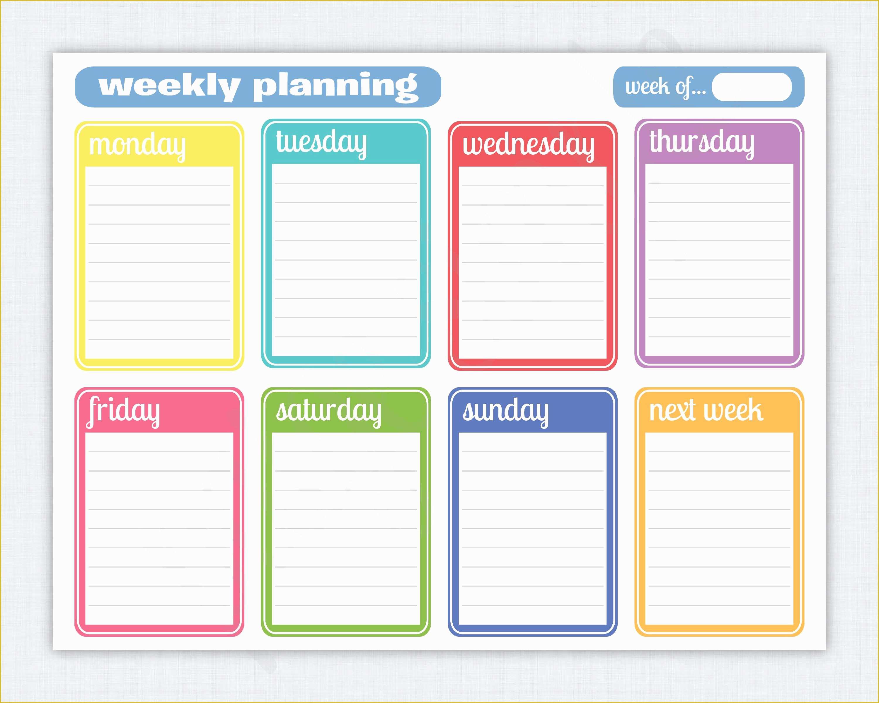 Free Weekly Meal Planner Template Of Simple Weekly Planner