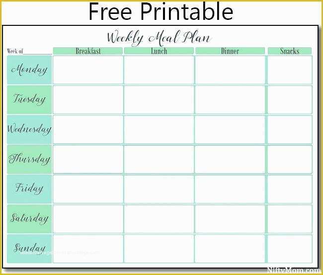 Free Weekly Meal Planner Template Of Week Planner Meal Page Blank Weekly Menu Grocery List