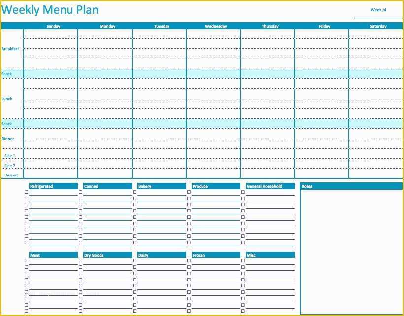 Free Weekly Meal Planner Template with Grocery List Of 45 Printable Weekly Meal Planner Templates