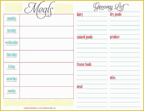 Free Weekly Meal Planner Template with Grocery List Of 6 Best Of Free Printable Meal Planner Calorie