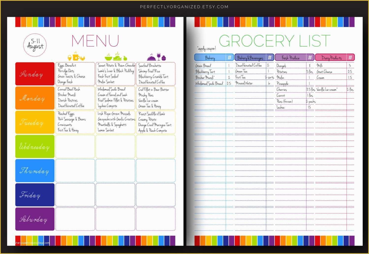 Free Weekly Meal Planner Template with Grocery List Of 7 Best Of Printable Household Shopping List Pdf