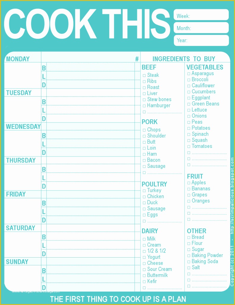 Free Weekly Meal Planner Template with Grocery List Of Day 49 to Do Lists Yay