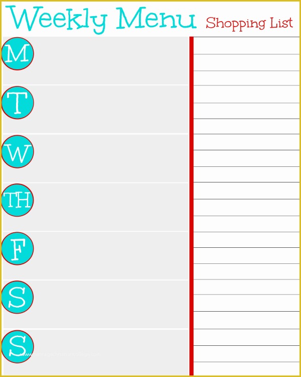 Free Weekly Meal Planner Template with Grocery List Of Free Printable Weekly Menu Planner and Grocery Shopping