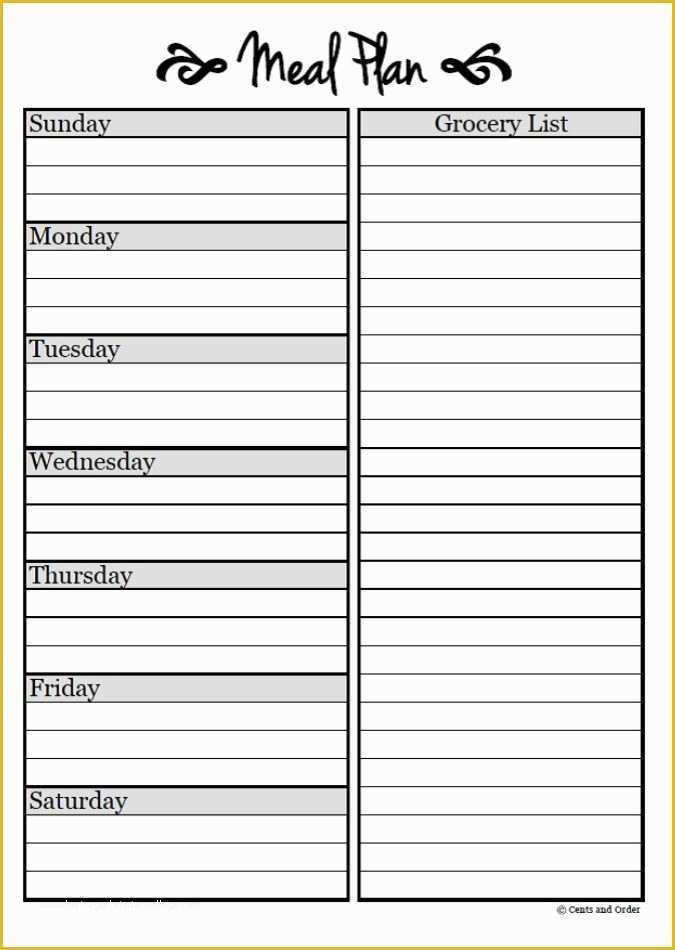 Free Weekly Meal Planner Template with Grocery List Of Meal Planning Free Weekly Menu Planner Printable