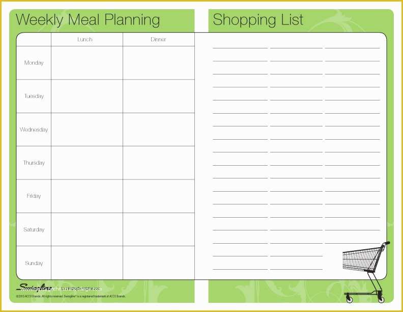 Free Weekly Meal Planner Template with Grocery List Of Meal Planning Template Beepmunk