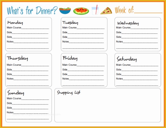 Free Weekly Meal Planner Template with Grocery List Of Meal Planning Templates On Pinterest