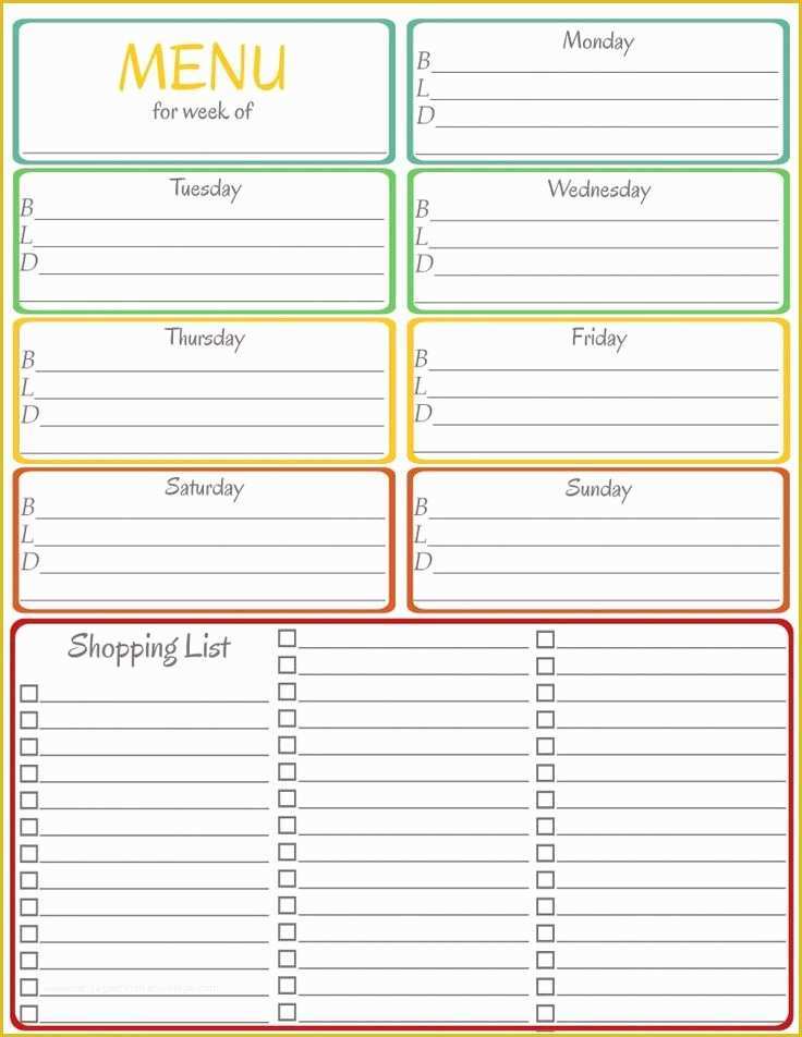 Free Weekly Meal Planner Template with Grocery List Of Menu Planner Printable Let Each Kid Pick A Meal for