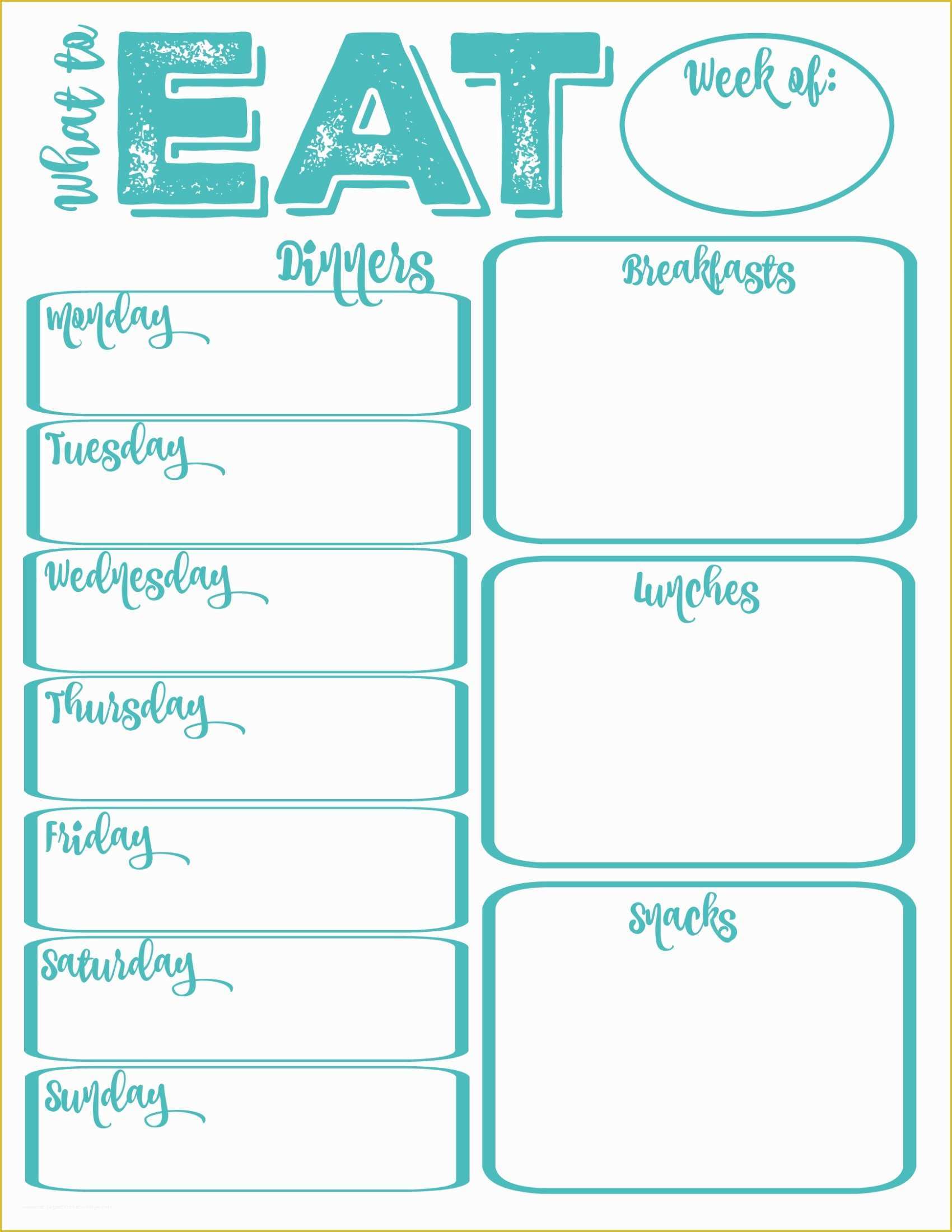 Free Weekly Meal Planner Template with Grocery List Of Pantry Makeover Free Printable Weekly Meal Planner and
