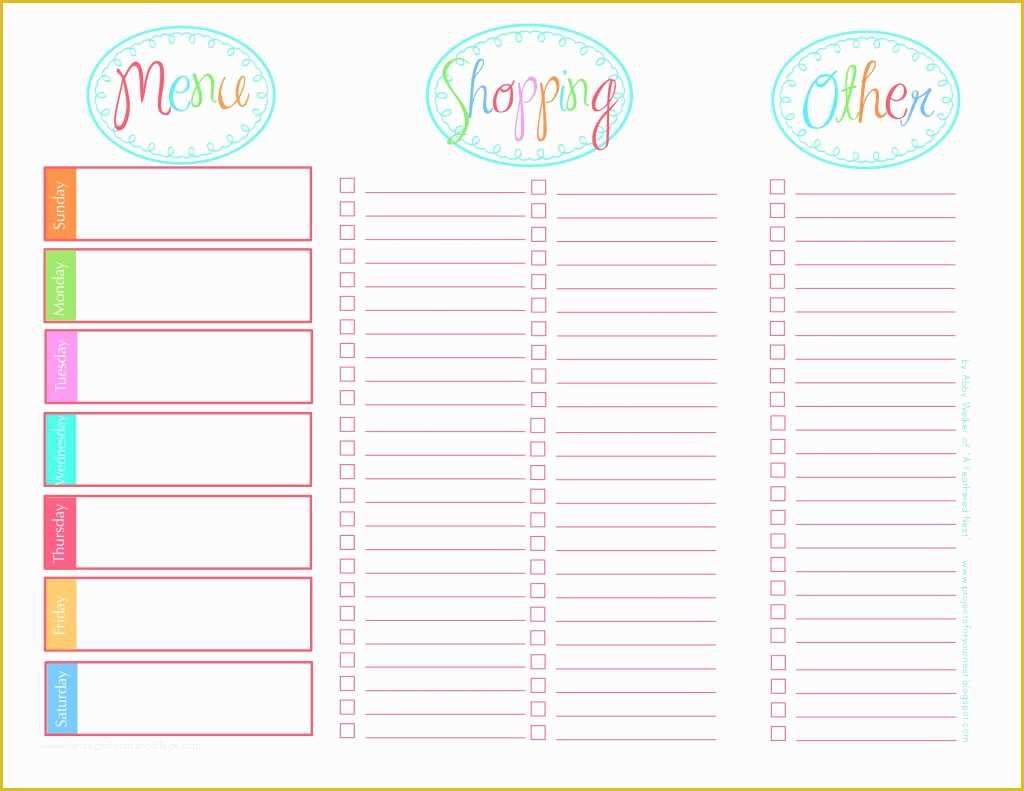 Free Weekly Meal Planner Template with Grocery List Of Sustainably Chic Designs organization Meal Planning