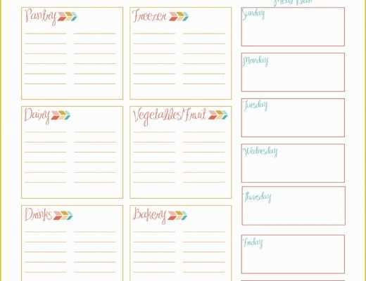 Free Weekly Meal Planner Template with Grocery List Of Weekly Meal Planner and Grocery Shopping List Simply