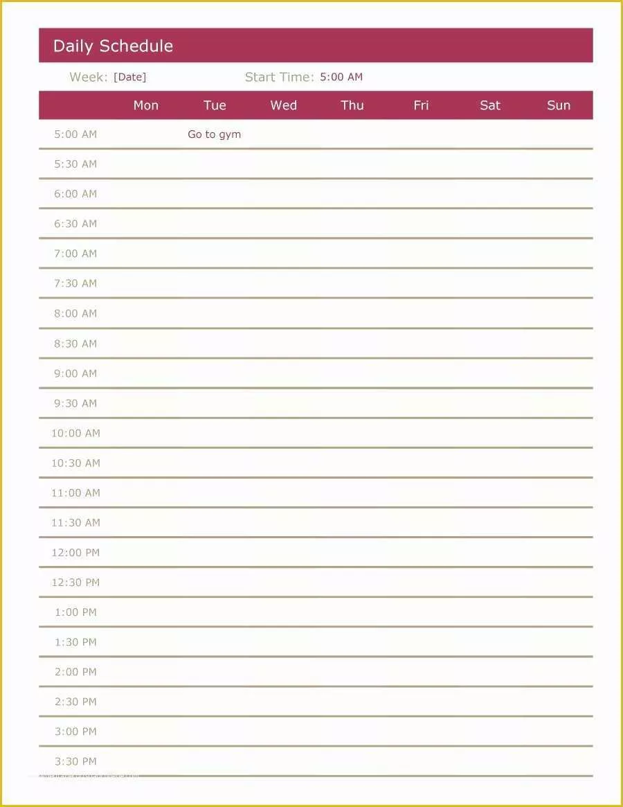 Free Weekly Planner Template Of 40 Printable Daily Planner Templates Free Template Lab