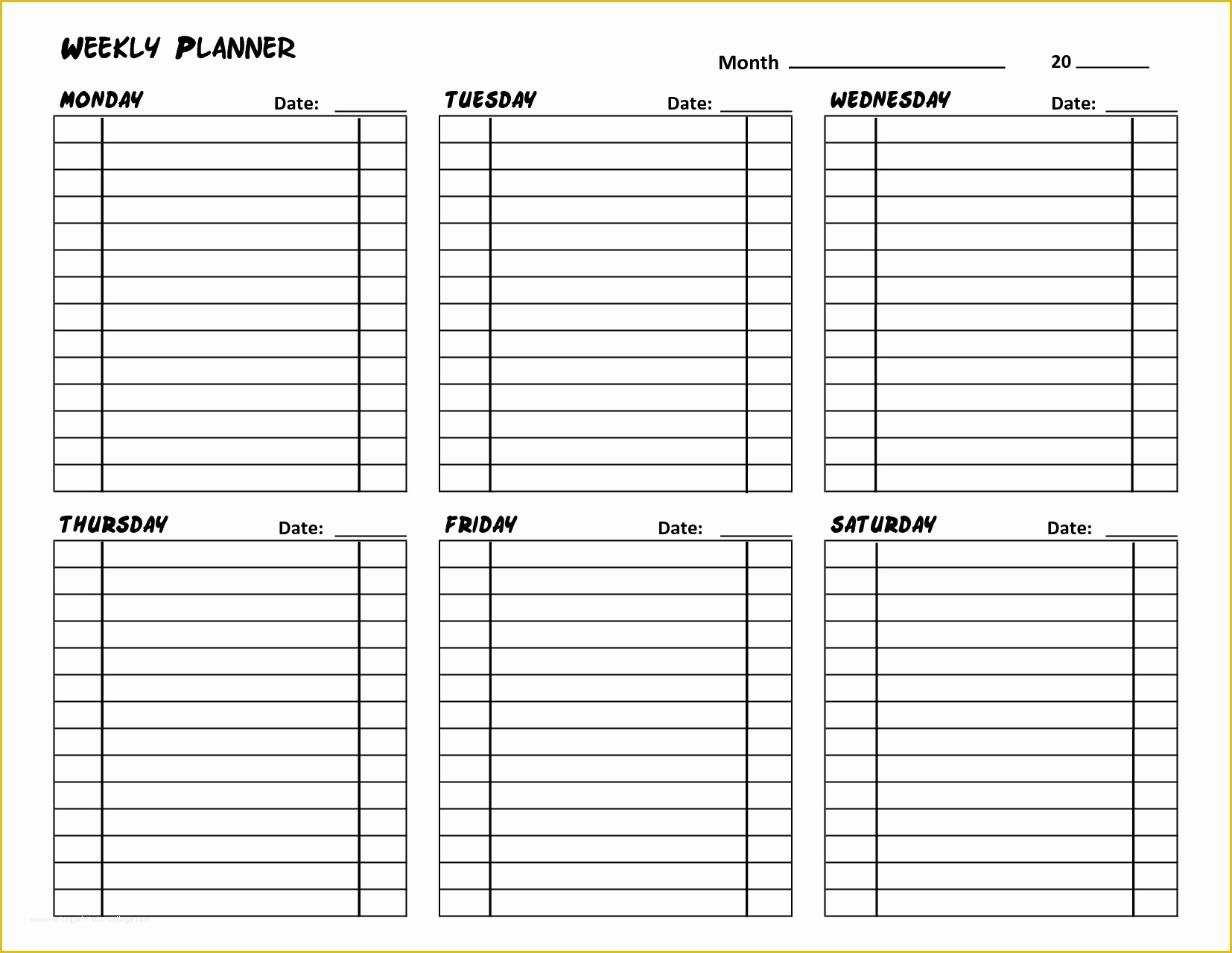 Free Weekly Planner Template Of 5 Weekly Planner Templates Bookletemplate