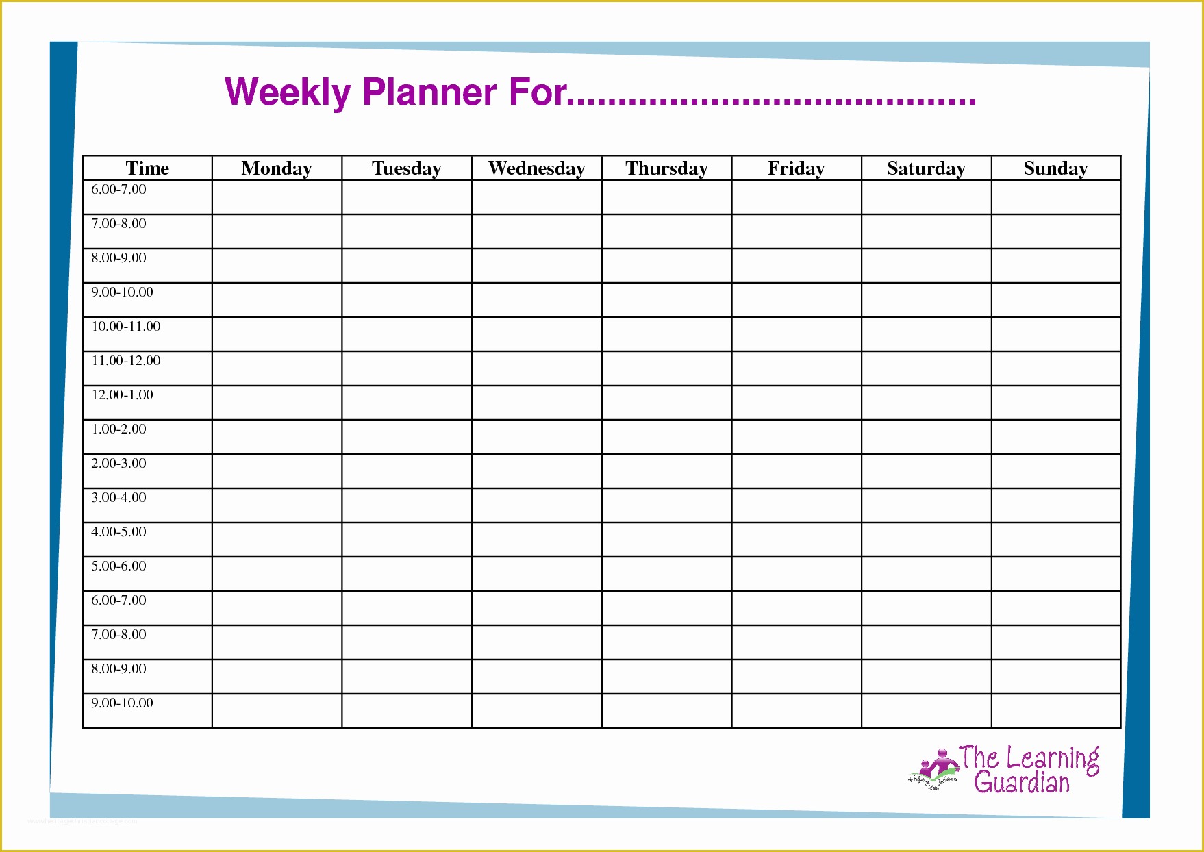 Free Weekly Planner Template Of 6 Week Planner Template