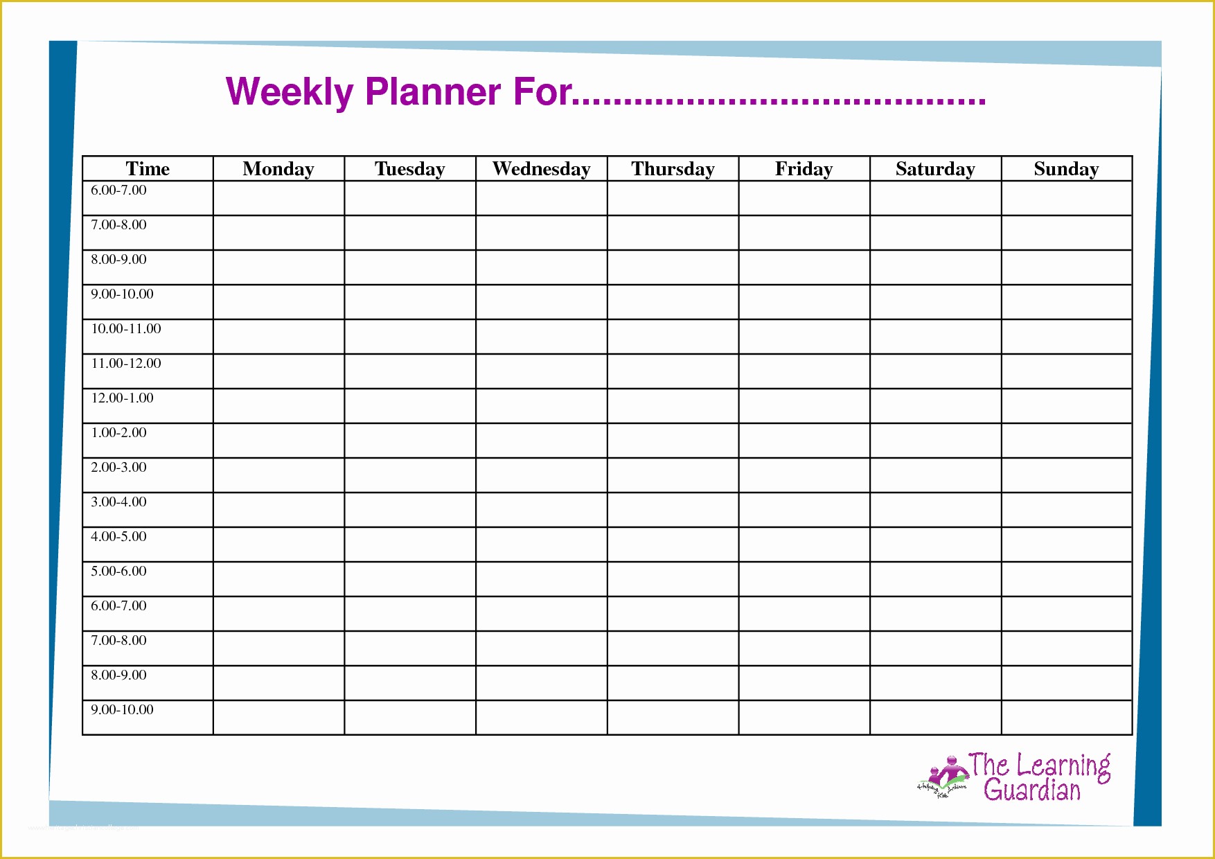 Free Weekly Planner Template Of Blank Weekly Calendars with Appointment Times Printable