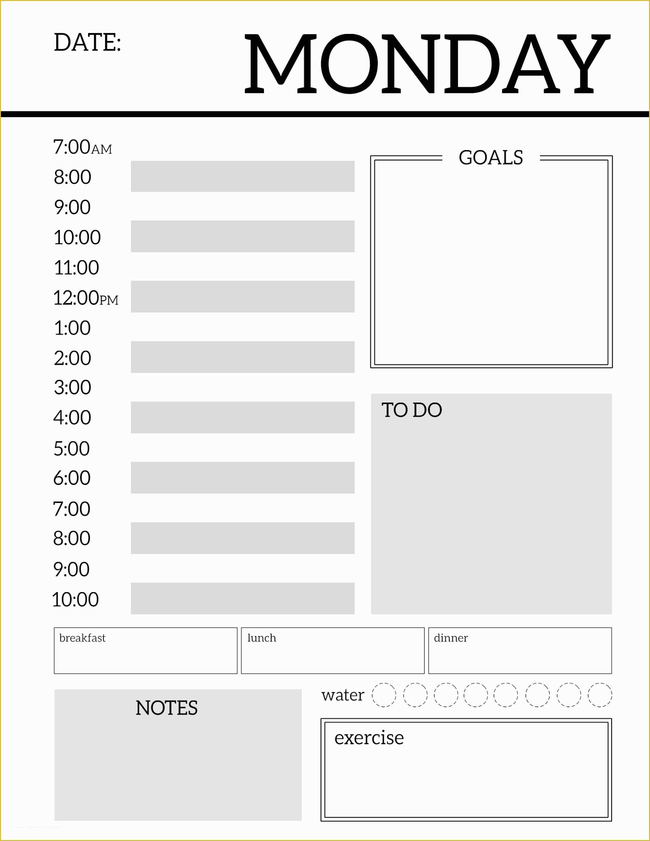 Free Weekly Planner Template Of Daily Planner Printable Template Sheets Paper Trail Design