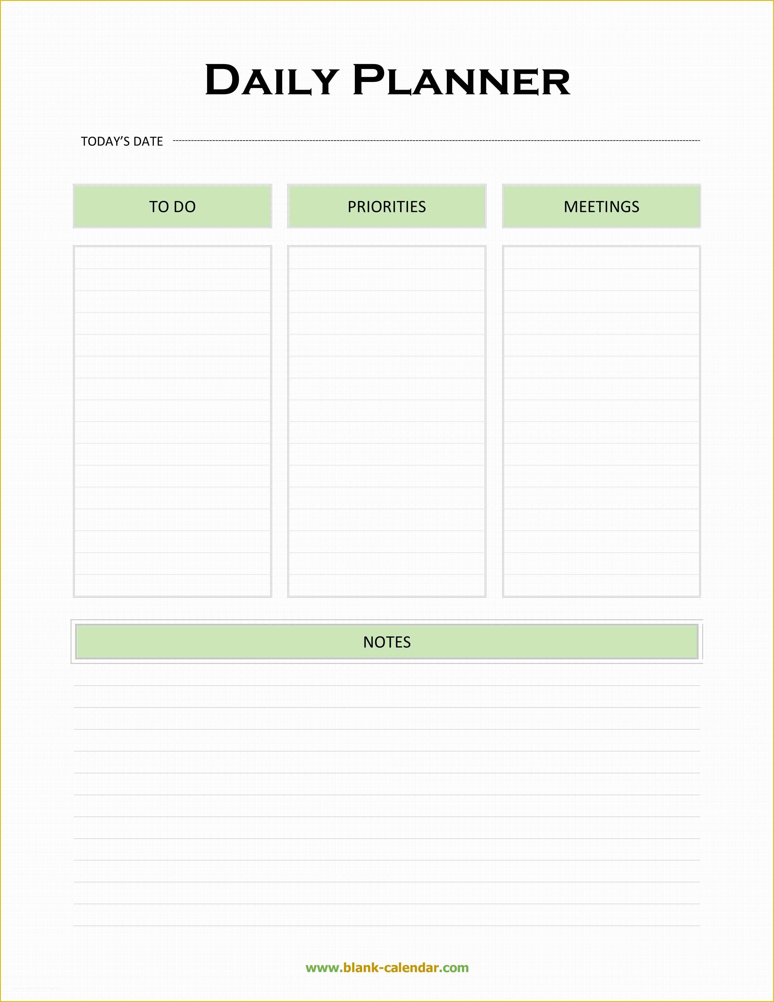 Free Weekly Planner Template Of Daily Planner Templates Word Excel Pdf