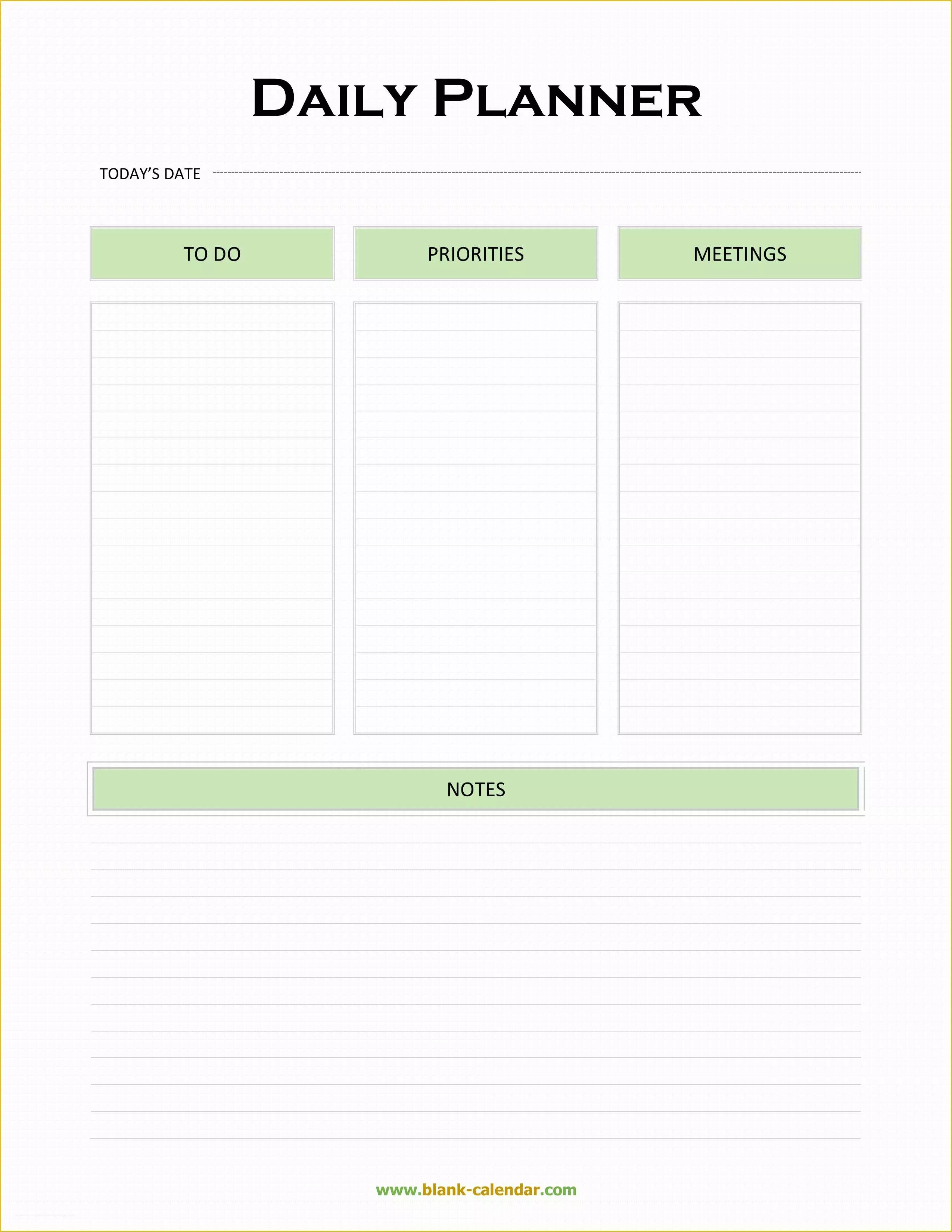 Free Weekly Planner Template Of Daily Planner Templates Word Excel Pdf